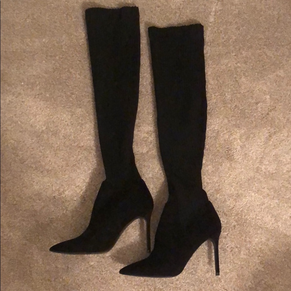Zara over-the-knee black boots, sz10, NEVER WORN